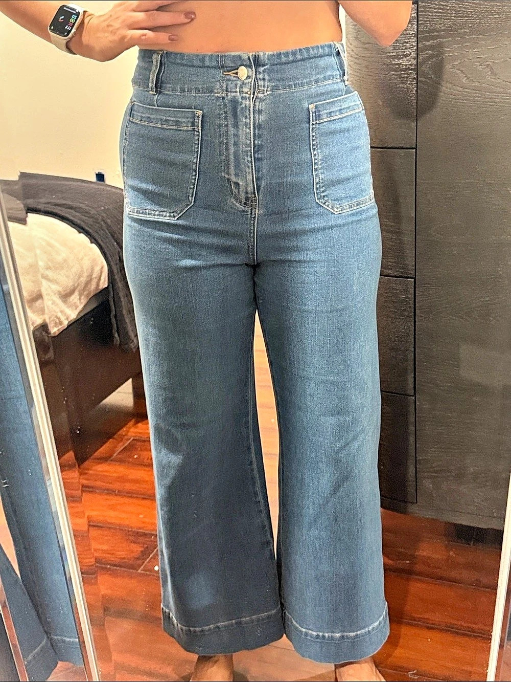 Stretchy Women's Wide Leg Jeans in Blue Like New